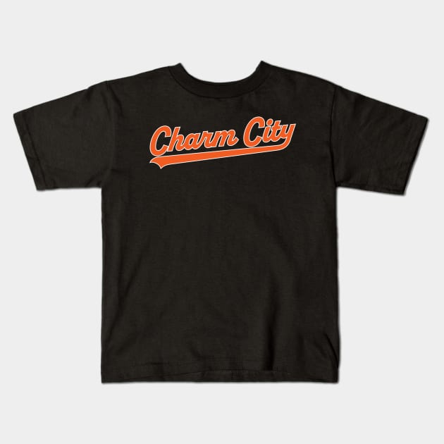 Baltimore Charm City Baseball Tee: Hit a Home Run with City Pride! Kids T-Shirt by CC0hort